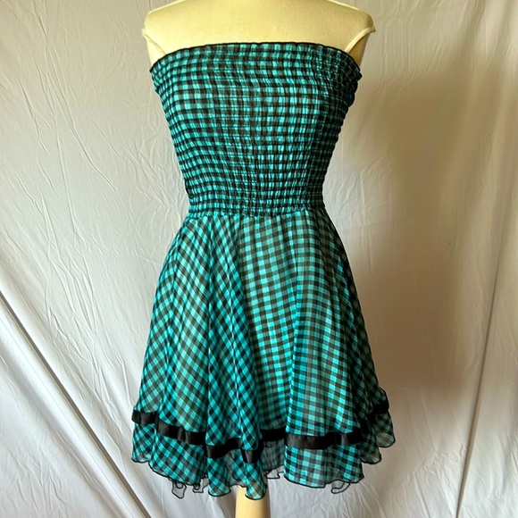 Junior Party Dress Mini Skirt with Ruffles Rouche Tulle Ribbon Junior Size L - Picture 1 of 8